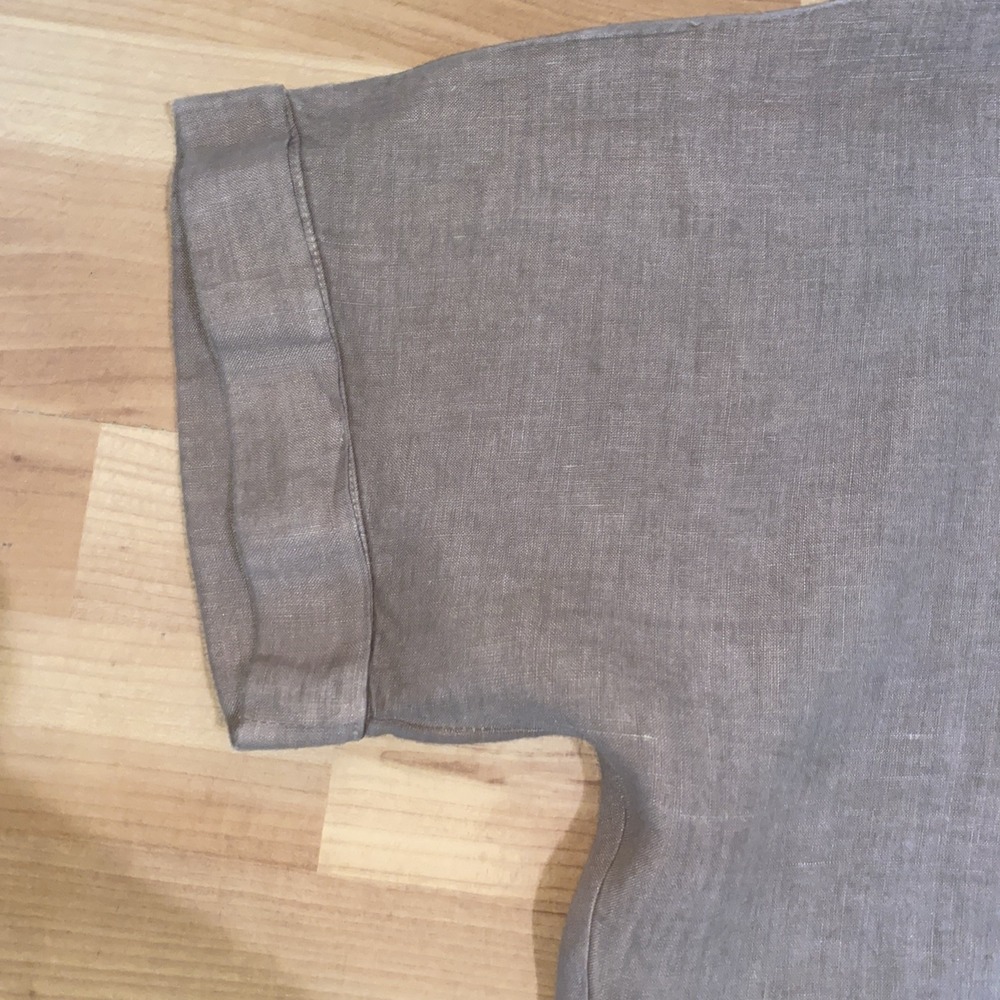 Filosofia 100% Linen Brown Top - Picture 7 of 12